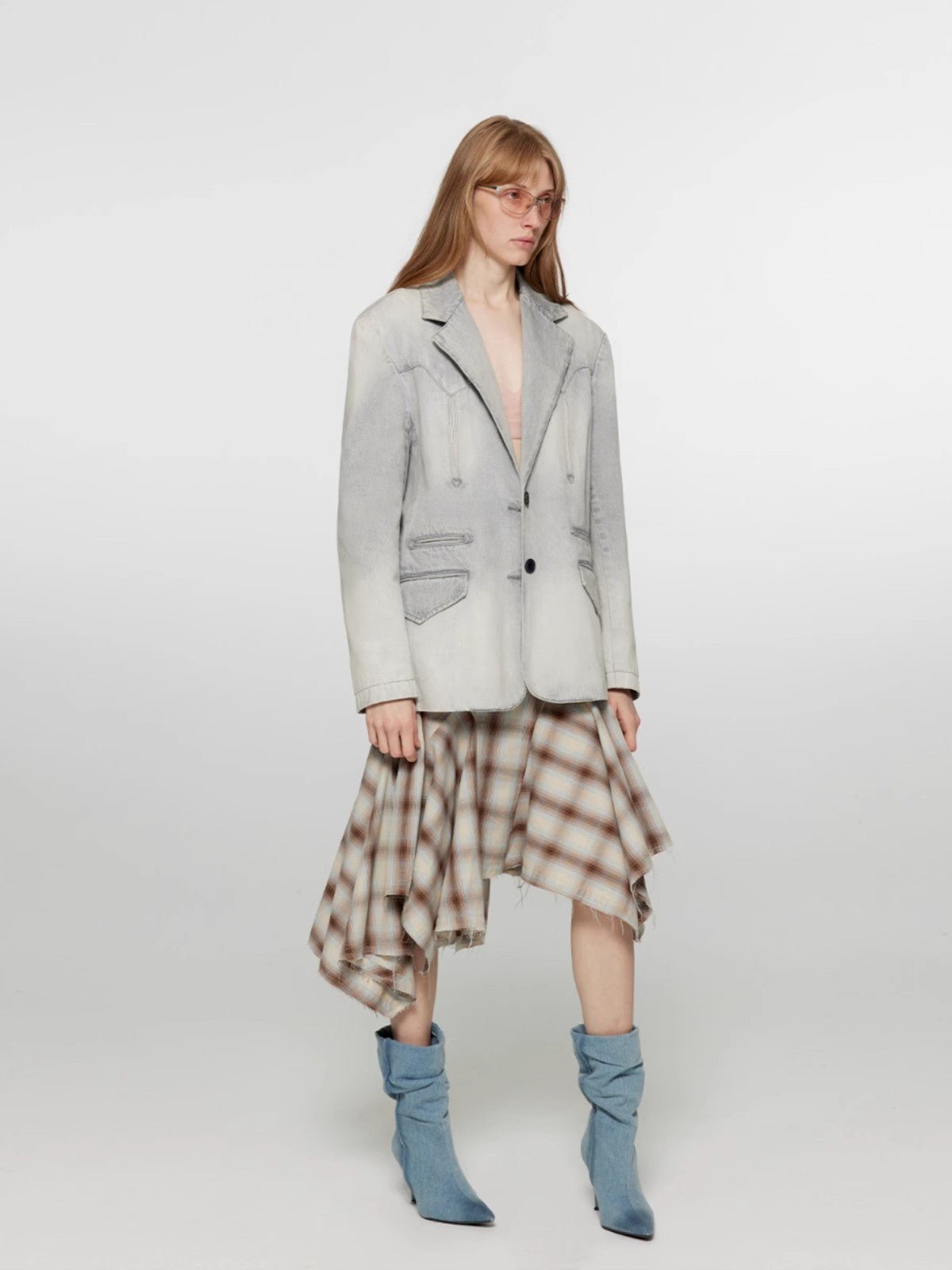 Deconstructed Denim Jacket - Sculptural Tailoring. - BLCIamSurrealArtFashion