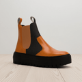 BYMANYC Broadway Essence Platform Chelsea Boots - Sculptural Two - Tone Ankle Boots - BLCIamSurrealArtFashion