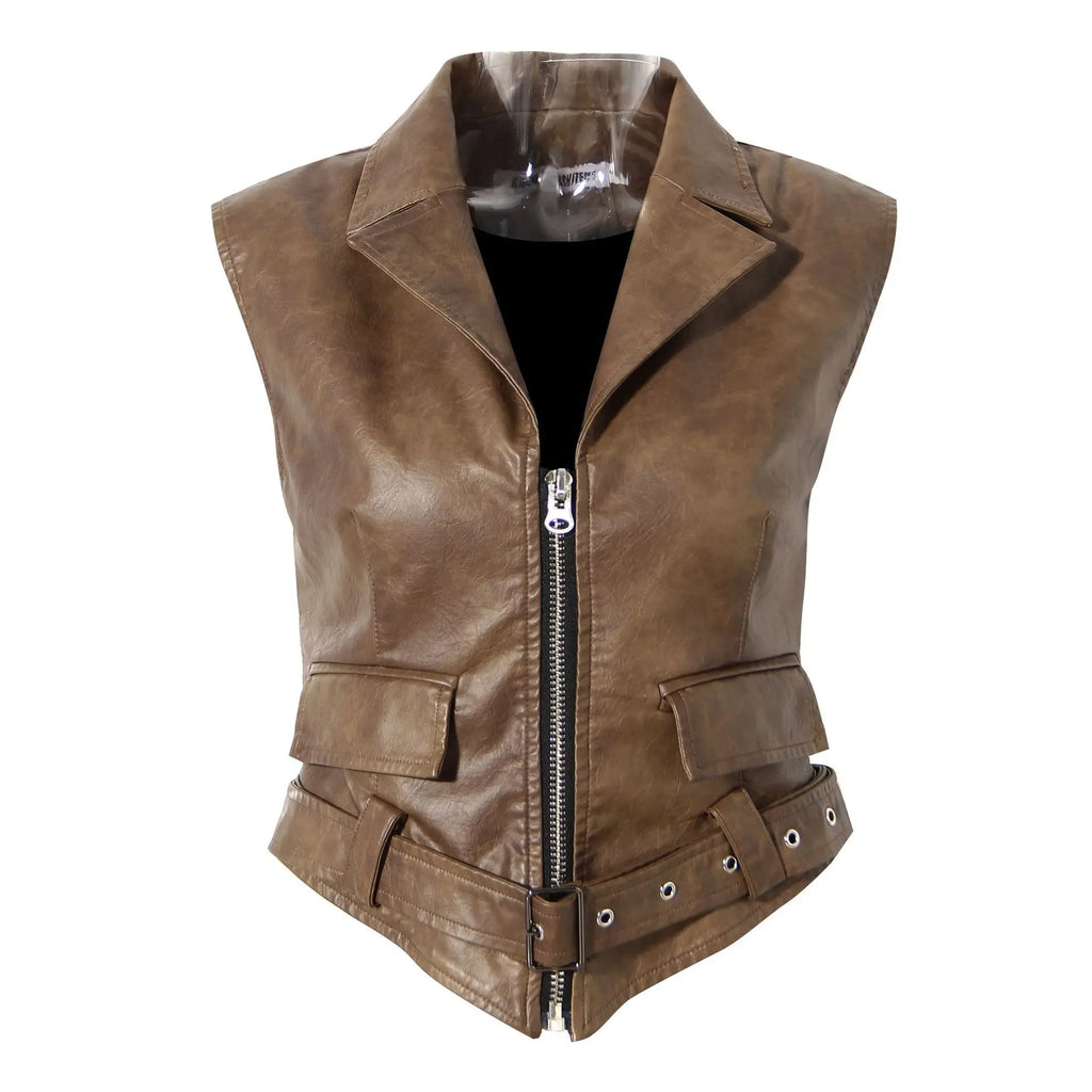 Motorcycle Cape Outwear Coat PU Vintage Women Jackets Leather