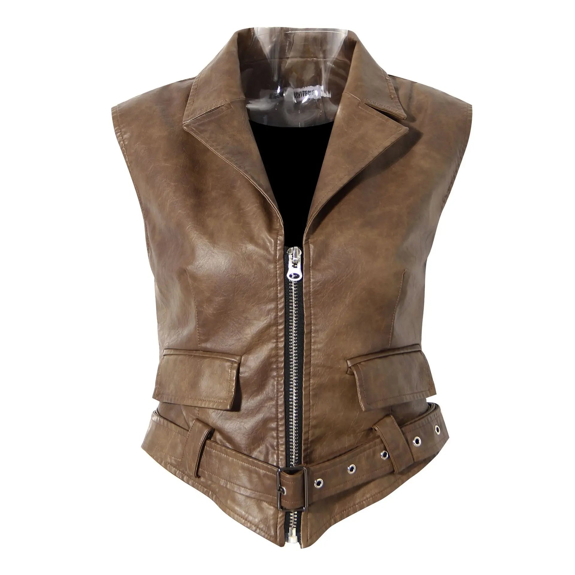 Motorcycle Cape Outwear Coat PU Vintage Women Jackets Leather
