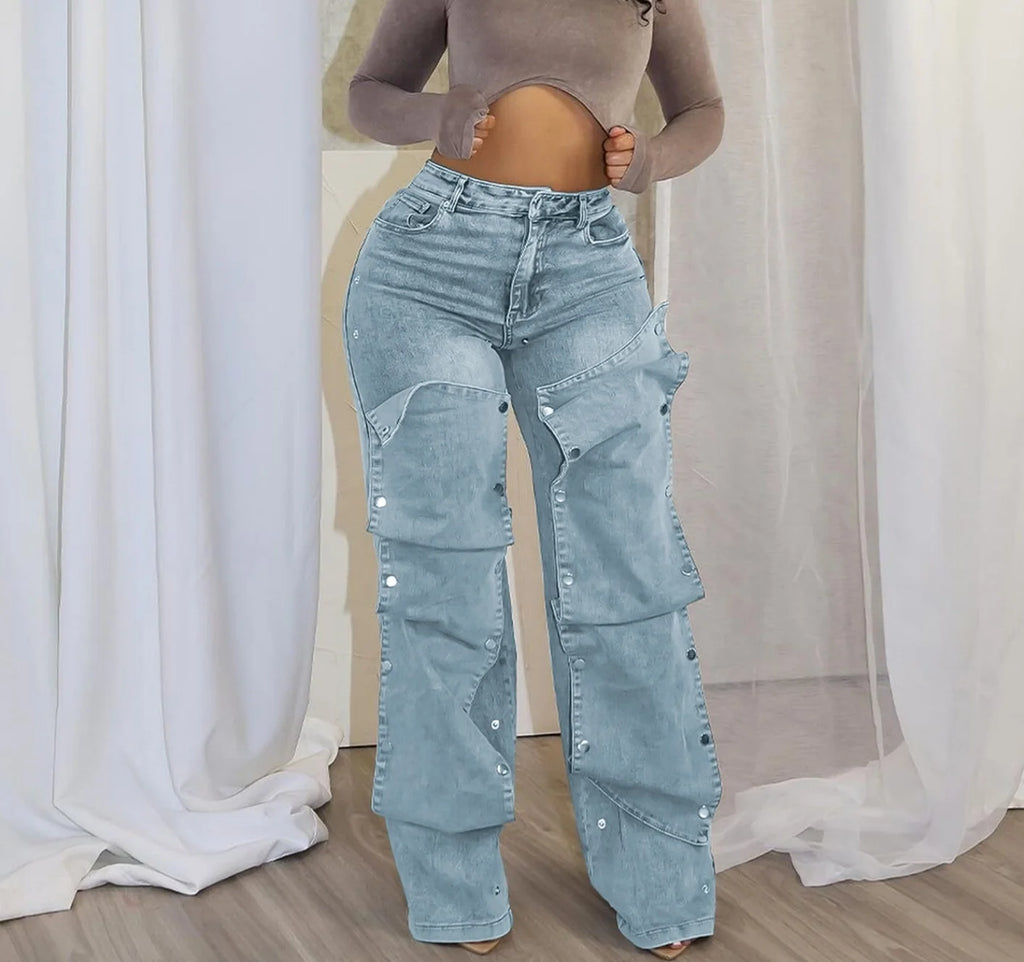 Women Stacked Jeans