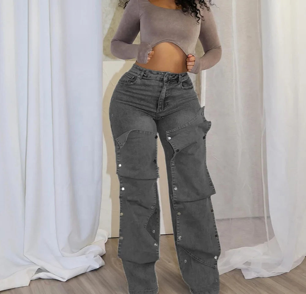 Women Stacked Jeans