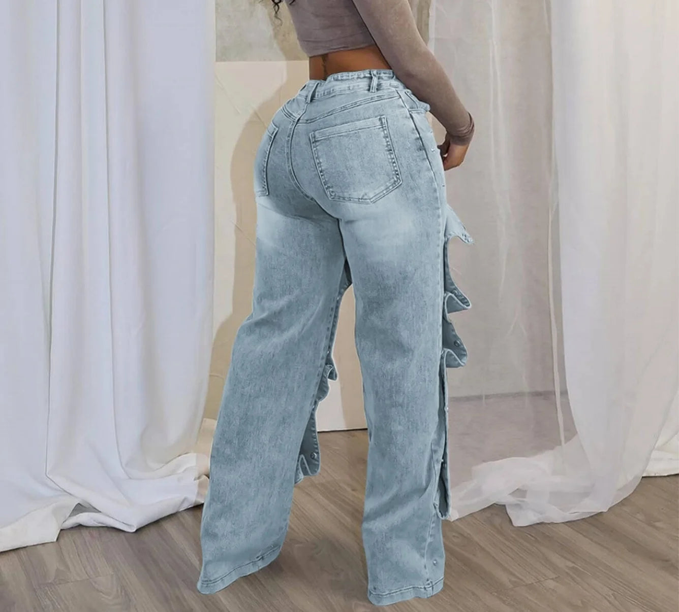 Women Stacked Jeans