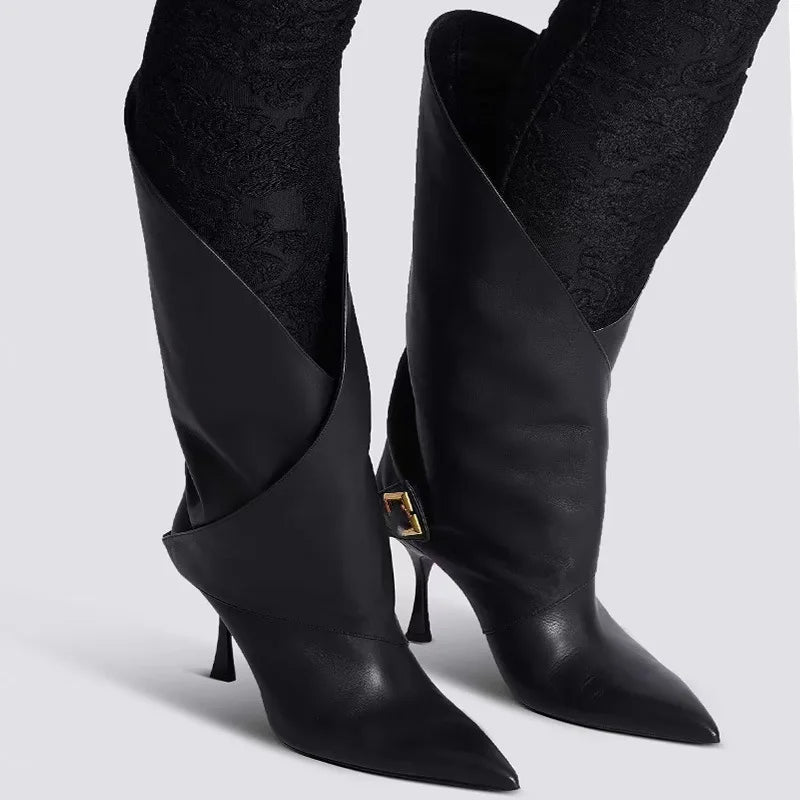 Sculptural Wrap Ankle Boots - BLCIamSurrealArtFashion