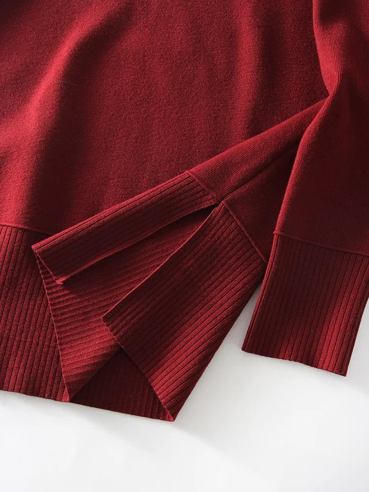 Burgundy Luxe Knit Set - BLCIamSurrealArtFashion