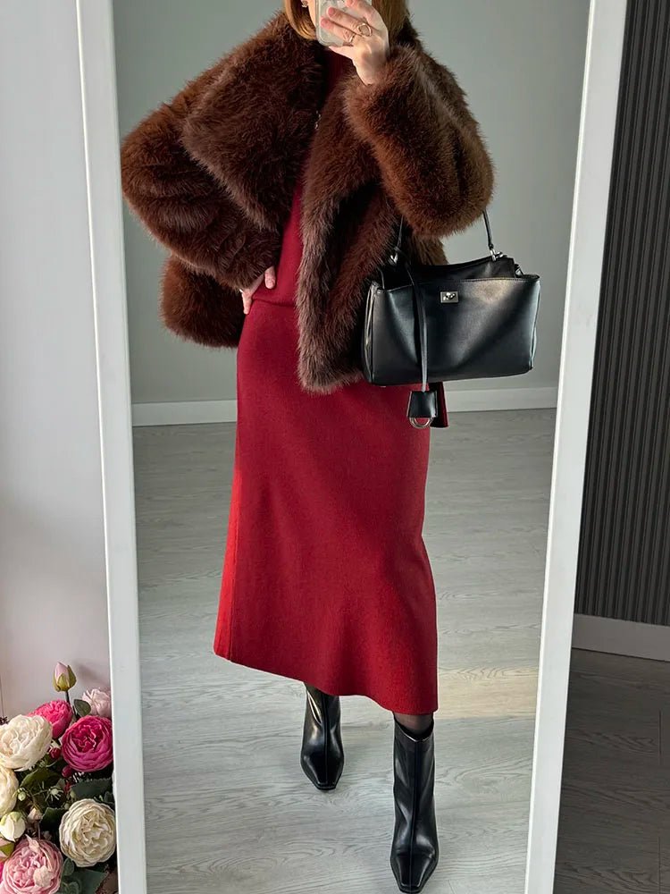 Burgundy Luxe Knit Set - BLCIamSurrealArtFashion