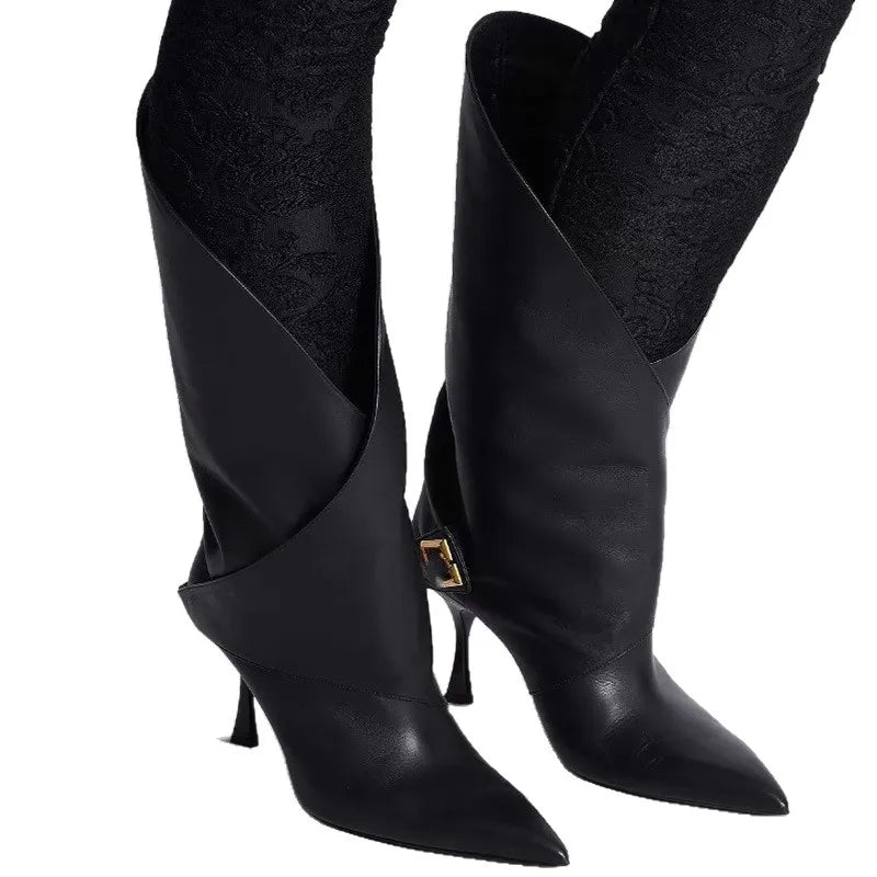 Sculptural Wrap Ankle Boots - BLCIamSurrealArtFashion