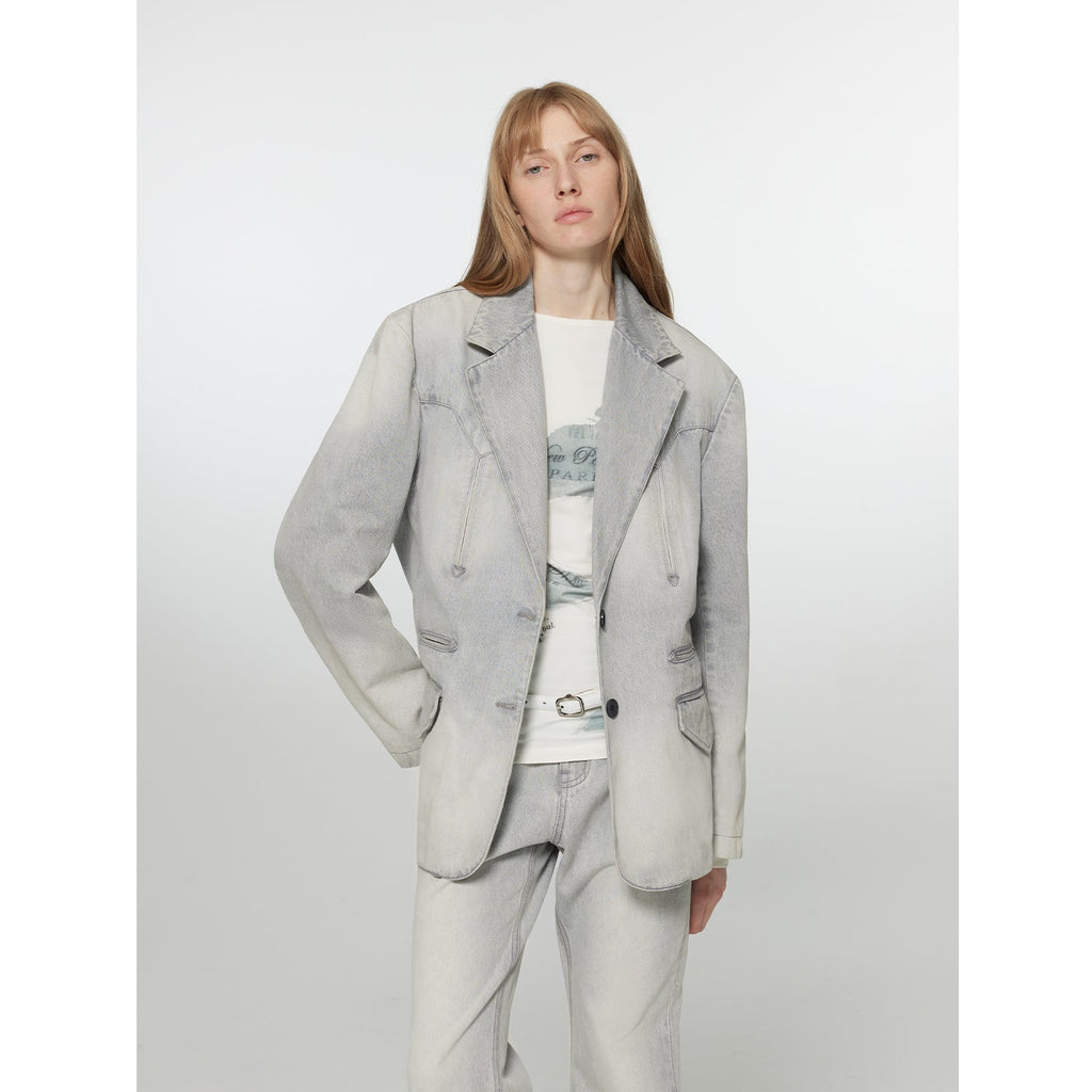 Deconstructed Denim Jacket - Sculptural Tailoring. - BLCIamSurrealArtFashion