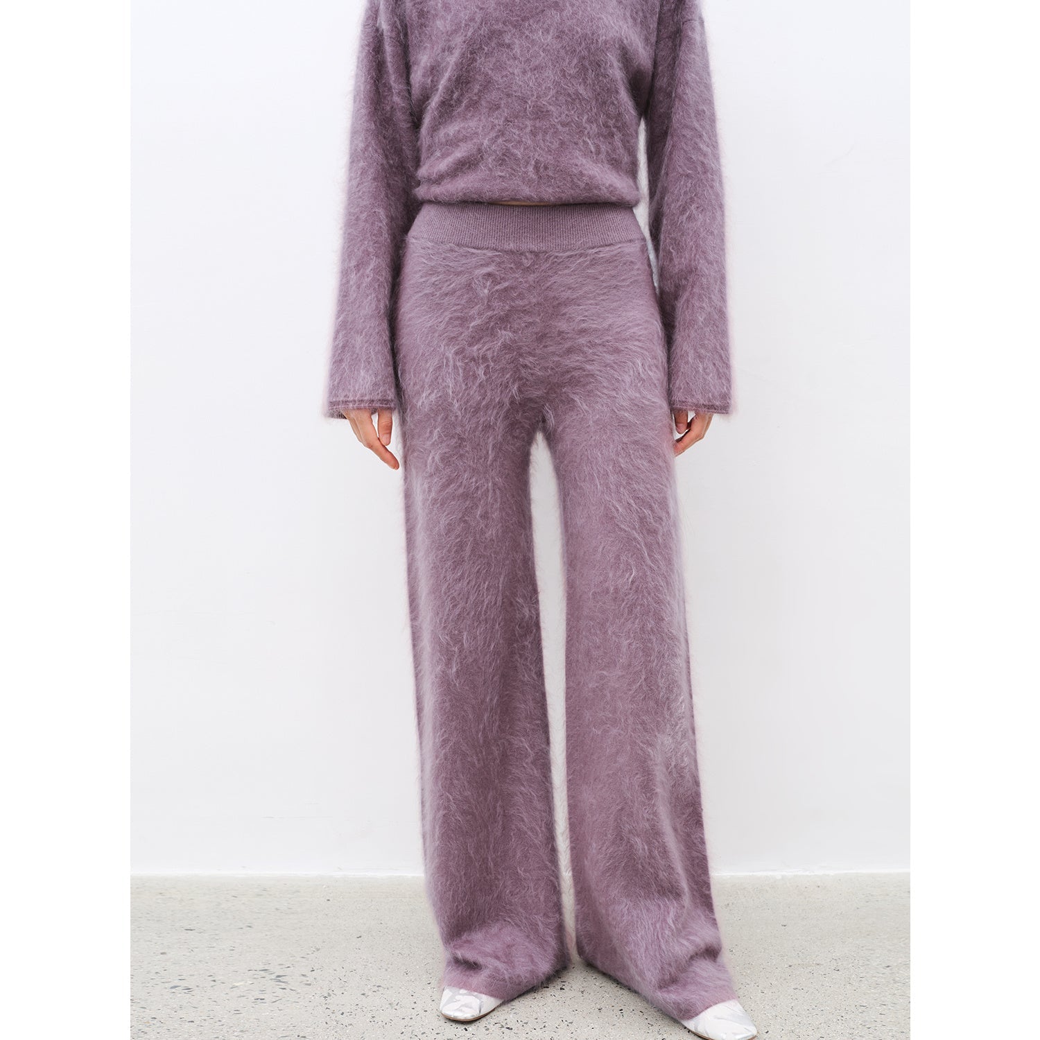 Half - Ripe Winter Cashmere Crewneck Sweater & Straight - Leg Pants Set - Luxury Knit Loungewear - BLCIamSurrealArtFashion