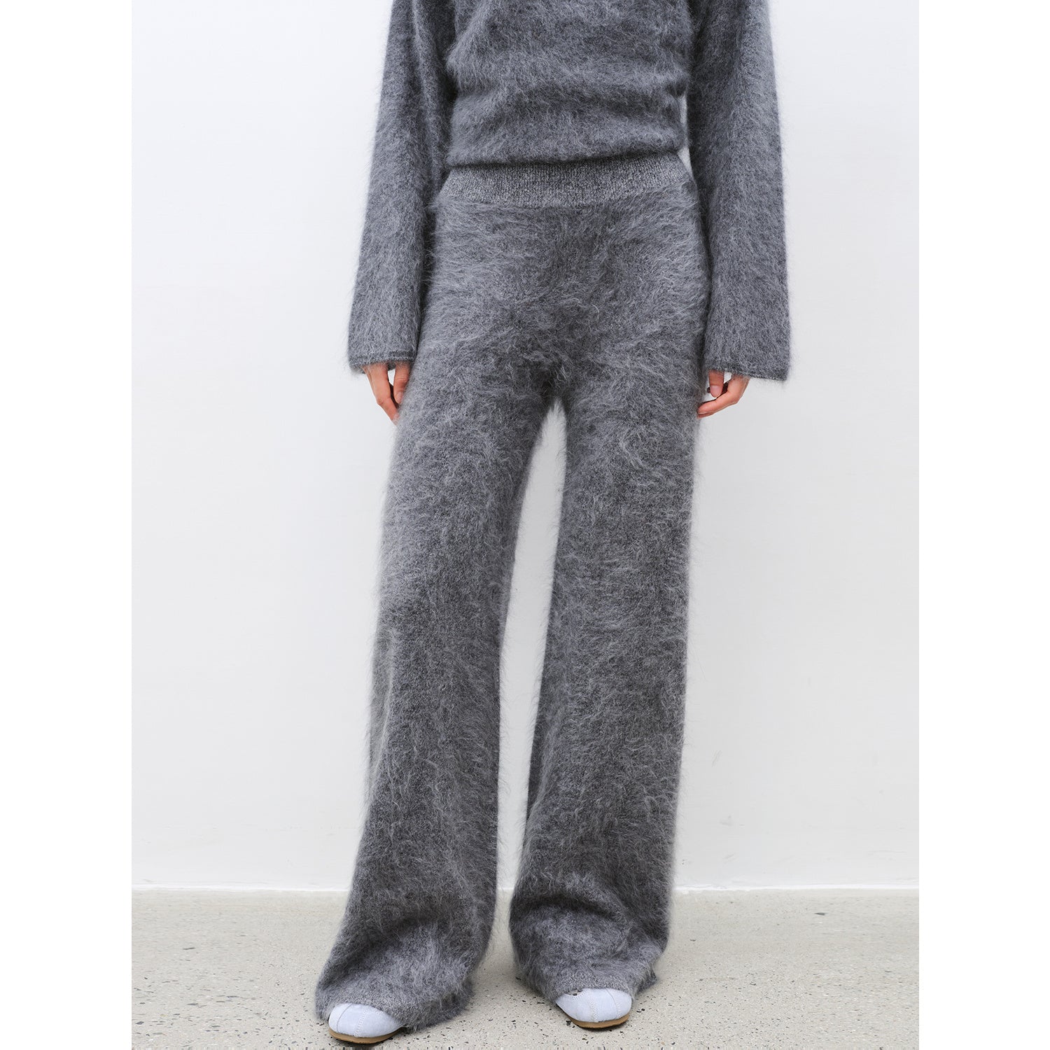 Half - Ripe Winter Cashmere Crewneck Sweater & Straight - Leg Pants Set - Luxury Knit Loungewear - BLCIamSurrealArtFashion