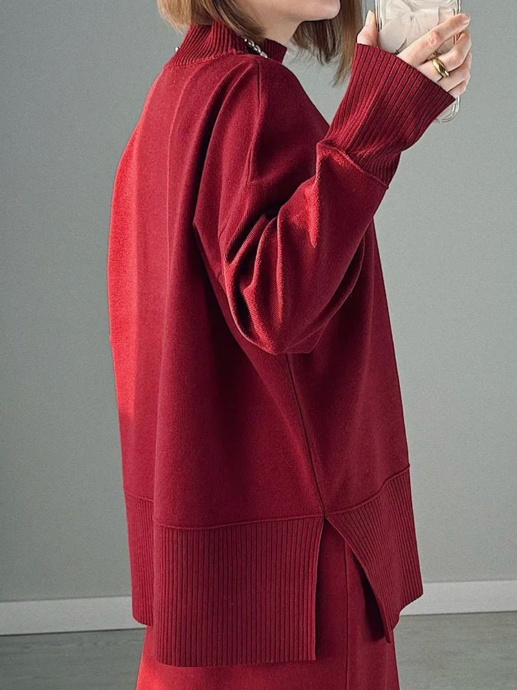 Burgundy Luxe Knit Set - BLCIamSurrealArtFashion