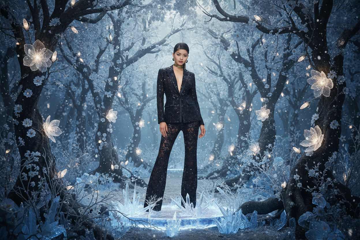 Carie Sequin Floral Blazer Set Banner - No Text